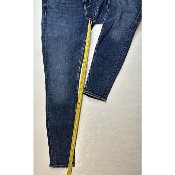 Silver Jeans Women 28 Avery Skinny Curvy Stretch Denim Blue Medium Wash Distress - Picture 11 of 13
